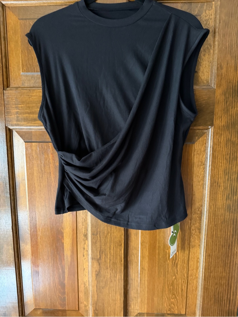 Cider Black Draped Sleeveless Tank